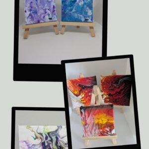 Mini tableaux 7×7 cm ( avec chevalet )